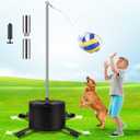 Tetherball Set,Tetherball Ball and Rope Pole 9.5ft with Sturdy Base,Portable Tetherball Set Heavy Duty for Outdoor Backyard Dogs Lawn Tetherball Game Beach Adjustable Tetherball Sets Equipment Kit