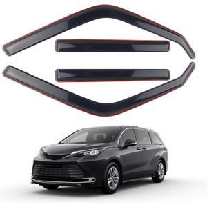 4 Pieces in-Channel Extra Durable Rain Guards Fit for 2021-2025 Toyota Sienna LE XLE XSE Limited Platinum,Window Deflectors,Window Visors (Smoke Black)