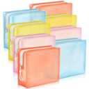 8 Pack TSA Approved Travel Toiletry Bags Frosted Translucent Leak-proof Cosmetic Makeup Bags for Women Men Travel Organizer Airport Security(Pastel,6.7 x 5.5 x 1.8 Inch)