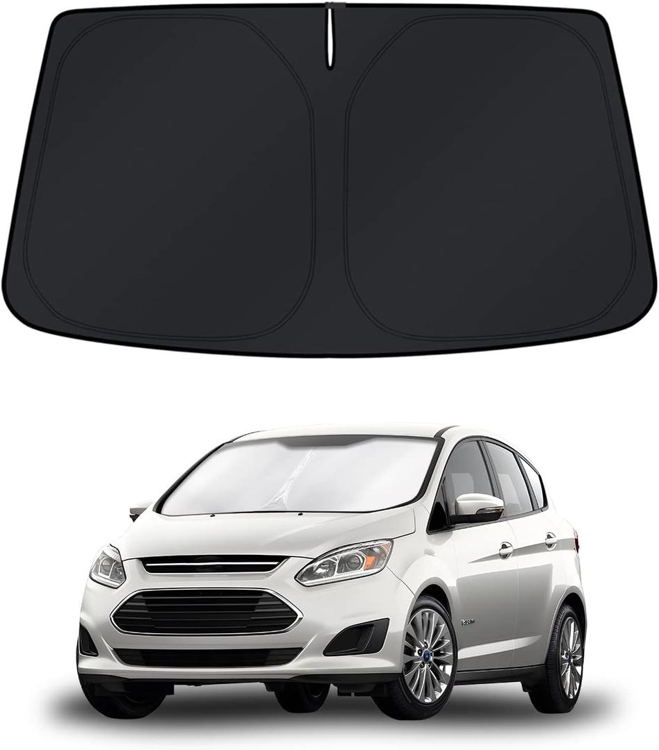 KUST Windshield Sun Shade for Ford C-Max 2013-2017 2018 2019 Window Accessories Shade Sun Visor Cover Foldable Block UV Rays