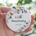 SIABERTERL 55th Anniversary Ornament 2025,55th Anniversary for Couple Parents,55 Years Anniversary Ceramic Ornament for Home Weddings with Ribbon and Love Color Gift Box