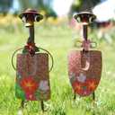 HONGLAND Duck Metal Yard Art - Duck Couple Garden Decor, Shovel Ornaments Outdoor Statue - 2 Pack Farmhouse Patio Balcony Gardening Gifts for Women