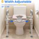 Male-Friendly Raised Toilet Seat with Handles, Adjustable Width Toilet Seat Riser for Seniors, 400LBS Handicap Toilet Seat for Elderly, Elevated Toilet Riser, Fits Any Toilets