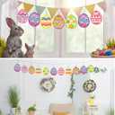 Ctosree 24 Sets Easter Egg Crafts Kit DIY Tissue Paper Crafts Make Your Own Easter Egg Hanging Ornaments for Home Game Activities Art Project Decoration