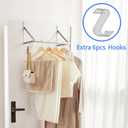 Over The Door Clothes Hanger,Metal Over Door Clothes Drying Rack with 6 Hooks,Laundry Drying Rack Rod for Laundry, Bedroom, Washroom, Closet,Fits Door Up to 1.97", (Silver)