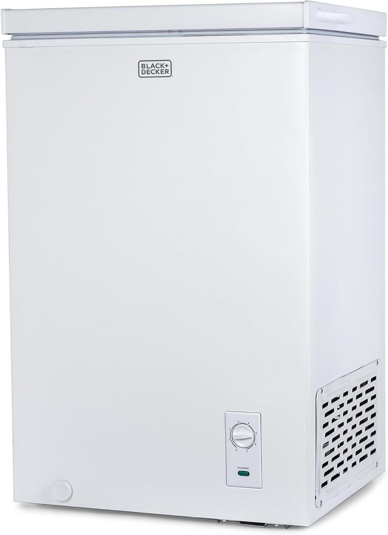 BLACK+DECKER 2.0 Cu. Ft. Compact Chest Freezer, Deep Freezer Holds Up To 70 Lbs. of Frozen Food, Removable Storage Basket, Manual Defrost, White