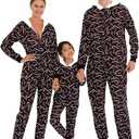 YEAXLUD Matching Family Pajamas Christmas Onesie Jumpsuit Zipper Soft PJ's Cute One Piece Printed Xmas Sleepwear (12-14 Years)