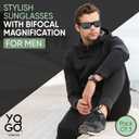Yogo Vision Bifocal Sports Sunglasses Mens Wrap Around Half Rim Sunglasses Readers 3PK