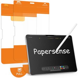 OMOTON PAPERSENSE Paper Screen Protector for iPad Pro 11 Inch 6/5th Gen M5 2025/M4 2024, Write like on Paper, Matte Tempered Glass with Dust-free Installation Tray, Anti-glare, Apple Pencil Support