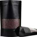 100 Pack Resealable Stand-up Storage Bags With Clear Window, Scratch Resistant (Kraft Pap, 710 Inch)