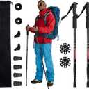 Aihoye Trekking Poles Shock Absorbing Adjustable Hiking or Walking Sticks for Hiking Collapsible Strong, 2-pc Pack Lightweight Walking Pole, All Terrain Accessories and Carry Bag