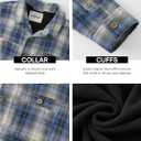 Men Fleece-Lined Button Shirt Flannel Plaid Warm Winter Casual Jacket with Flap Pockets (S-3XL)