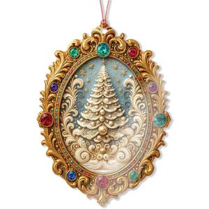 5 x Christmas Ornament 2025 - Vintage Christmas Ornament - Acrylic Xmas Ornament - Art Ornament - Christmas ornamentt 2025 - Christmas Ornaments 2025 - White Elephant Gifts - Xmas Tree Funny Decoration