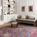 Loloi Loren Collection LQ-10 Blue/Red 2'-3" x 3'-9" Accent Rug