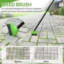 3 in 1 Weeding Wire Metal Brush Tools, Concrete Scrub Deck Brush with Long Handle for Moss, Tough Stains on Paving, Garden, Patio, Pool