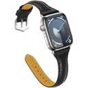 OULUCCI Leather Bands Compatible Apple Watch Bands For Women 38mm 40mm 41mm 42mm 44mm 45mm 46mm 49mm, Top Grain Leather Band Replacement Strap for iWatch Ultra SE SE2 Series 11 10 9 8 7 6 5 4 3 2 1