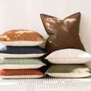 Foindtower Pack of 2 Decorative Cotton Linen Throw Pillow Covers Soft Modern Farmhouse Cushion Cover Cozy Vintage Accent Lumbar Pillowcase for Couch Sofa Bed Living Room Home Decor, 1220 Inch Brown