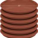 Eccliy 6 Pack Plastic Plant Saucer Heavy Duty Planter Saucers Large Plant Pot Saucers Plastic Water Trays for Indoors and Outdoors Flower Plant Plant Drip (Terracotta,25 Inch)