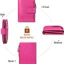 FALAN MULE Small Wallet for Women Leather Bifold Compact RFID Blocking Small Womens Wallet Purse