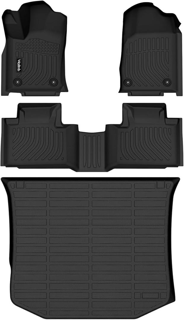 Car Floor Mats & Cargo Mat Custom for 2016-2021 Jeep Grand Cherokee All Weather Floor Mats for Jeep Grand Cherokee 2016-2021 Trunk Mat TPE Waterproof Car Mats Full Set Black Accessories
