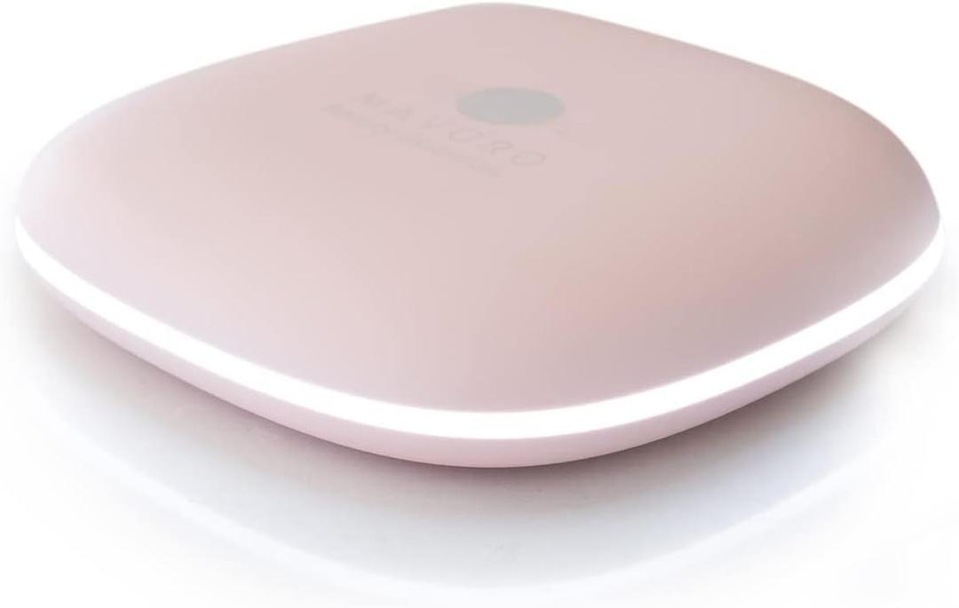 Mavoro LED Lighted Travel Makeup Mirror | 1x/10x Magnification | Rechargeable USB-C | Pocket & Purse Portable Lighted Travel Makeup Compact Mirror, Touch Sensor (Heavenly Pink)