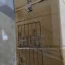 ROYMELO 40x84 inch Sliding Barn Wood Door Slab with 7ft Hardware Kit and Handle, Coffee, K Shape, Simple DIY Assembly