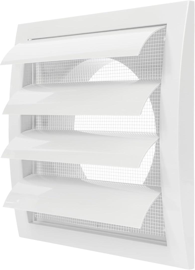 Repa Market ABS Plastic White 5 Inch Dryer Vent Cover Outside, 5 Inch Exhaust Vent Cover with Flaps and Mesh Screen for Walls or Ducting, Outside Vent Covers for House, Kitchen, Exterior Wall Vent