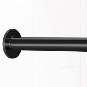 Closet Rod Cover 58 Inch, Smooth Glide Closet Rod Cover - 4 Covers - Black