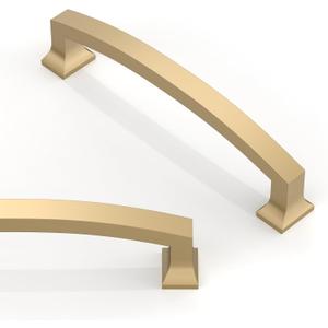 AR004 10 Pack Champagne Bronze Cabinet Pulls 5 Inch(128mm) Kitchen Cabinet Handles Solid Zinc Alloy Cabinet Hardware Drawer Pulls (5" Hole Center)