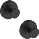 Bntuk Suction Cup Hooks for Shower, Removable Towel Hooks for Bathroom Window Glass Door Wall, Bath Robe Looafh Wreath Hook for Hanging - 2 Pack, Black