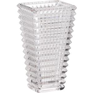 MCMCNCUIU Crystal Vase, Large Crystal Vases for Flowers, Clear Large Flower Vase, Modern Glass Vases for Living Room, Bedroom, Kitchen, Dining Table, Mantle, Wedding, 9 Inches