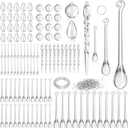 102 Pcs Christmas Tree Decorations Crystal Ornaments, Hanging Crystal Teardrop Christmas Ornaments Acrylic Clear Raindrop Xmas Decor Winter Party Supplies