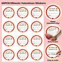 2 x Happy Valentine's Day Stickers 60Pcs Valentine's Day Gift Stickers for Gift Wrapping Signature Decoration and Wedding Invitation Card Bridal Shower Valentines Party Favor