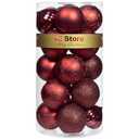 KI Store Burgundy Christmas Balls 18pcs 3.15-Inch Christmas Tree Decoration Ornaments for Xmas Tree Holiday Wreath Garland Decor Ornaments Hooks Included