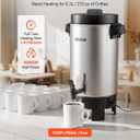 VEVOR Commercial Coffee Urn, 40 Cup 203oz Hot Beverage Dispenser with Dripless Faucet, 1090W Quick-Brewing Coffee Maker, Automatic Temperature Control, for Catering, Party, Church & Restaurant