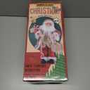 18 inch Battery Operated Animated Santa Claus in Latte Gold, Musical Christmas Figurine with 6 Classic Songs and Moving Head and Hands  Elegant Holiday Home Decor for Mantel or Table Display