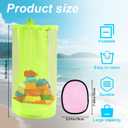 4pcs Mesh Drawstring Beach Toy Tote Bags Set, Include 3 Mesh Sand Pool Toy Backpack and 1 Sand Wipe-Off Mitt for Seaside Trip(Hot Pink, Blue, Fluorescent Green)Beach essentials