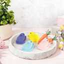 DAZONGE Easter Decor Peep Chick Figurines, Set of 4 Colorful Easter Decorations for Home, Spring Chick Figurines for Tiered Tray, Mantel & Shelf Decor - Perfect Basket Stuffers