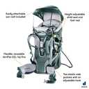 Deuter Kid Comfort Child Carrier and Backpack for Travel & Hiking with Toddlers - Forest