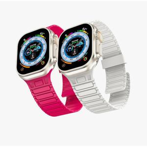 Magnetic Band Compatible with Apple Watch Ultra 3/ 2/Ultra Band for Men Women 49mm 46mm 45mm 44mm 42mm, Silicone Sport Waterproof Loop Strap Magnet Link for iWatch Series 11 10 SE 9 8 7 6 5 4 3 2 1(2 PACK)