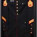 KCRasan Military Uniform Display Case - Police Uniform Shadow Box Wall Cabinet with 98% UV Protection Acrylic Door - Black