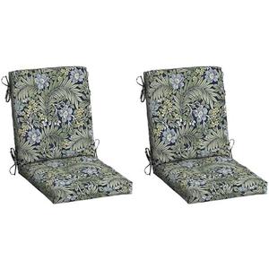 Arden Outdoor Dining Chair Cushion, 2-Pack, 20x44, Sapphire Morrison Floral | Rain-Proof Seat Pad, Fade-Resistant, Mold and Mildew Resistant 