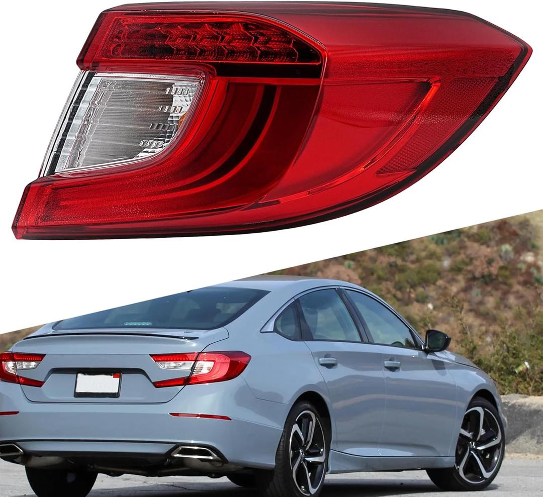 Tail Light Assembly Compatible with 2018-2021 Honda Accord Rear Brake Lamps Talilight Replaces# 33550TVAA01 (Right Passenger Side)