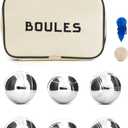 Kikkerland Boules Set Large Action Game, Outdoor, Beach, Lawn Backyard Family Party Games for Adults
