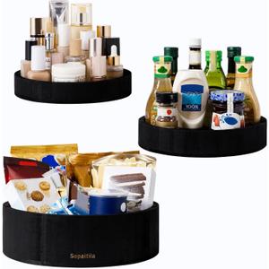 3 pcs Snack Organizer Wooden Snack Tray Countertop Organizer Black Snack Containers Condiment Holder Serving Tray Snack Storage Bin for Kitchen Office
