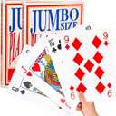 Yopay 2 Pack Jumbo Giant Playing Cards, Oversized Poker Deck Cards for Casino Theme Party Decoration, 8 X 11in Big Full Deck Huge Poker of Game Magic Fun for School, Classroom, Senior