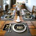 60 PCS Vintage 75th Birthday Plates and Napkins Set, 75th Birthday Decorations Black and Gold, Service for 30, 1950 Birthday Dessert Plates and Napkins Party Supplies for Men Women