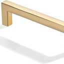 khtumeware 10 Pack 5 inch(128mm) Hole Center Brushed Gold Cabinet Pulls Solid Heavy-Duty Square Matte Gold Cabinet Handles Drawer Pulls Kitchen Cabinet Hardware Kitchen Handle