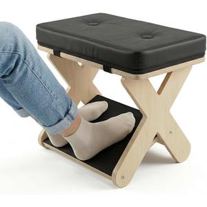 Wooden Foot Rest Under Desk for Office, Ergonomic Desk Foot Rest with Non-Slip Surface, Footrest for Under Desk at Work, Office Foot Stool for Home, Study and Gaming