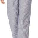 Amazon Essentials Womens Linen Blend Drawstring Relaxed Fit Wide Leg Pant (Medium, Grey Vertical Stripe)